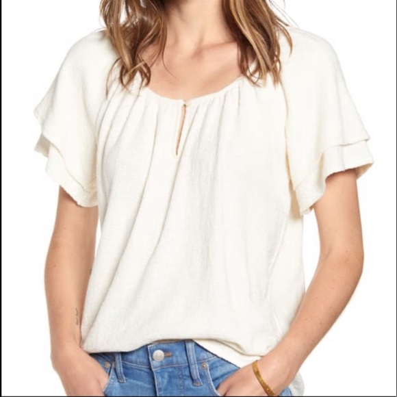 Madewell Short tiered sleeves top - Picture 2 of 9